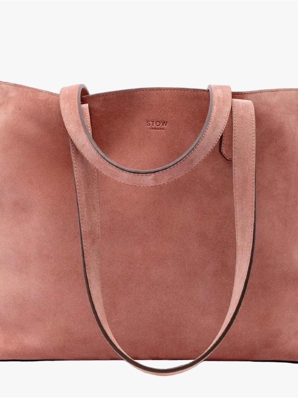 NEW STOW Suede Tote Bag in Hazy Blush